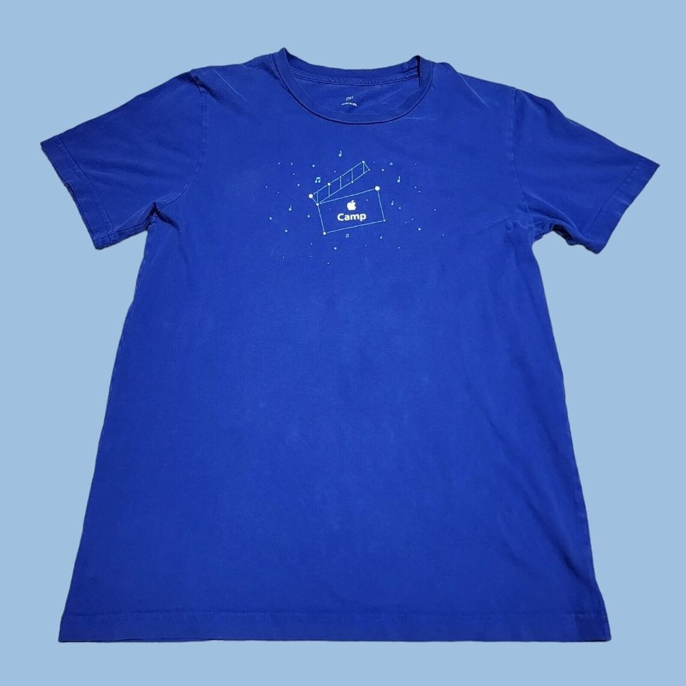 APPLE STORE CAMP iPHONE MAC IMAC COMPUTER Make Movie Magic T SHIRT Mens M Blue